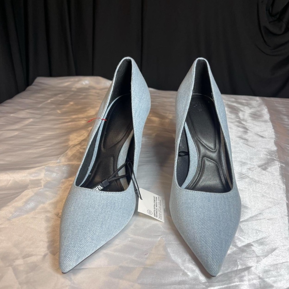 Zara Denim Stiletto Heels
